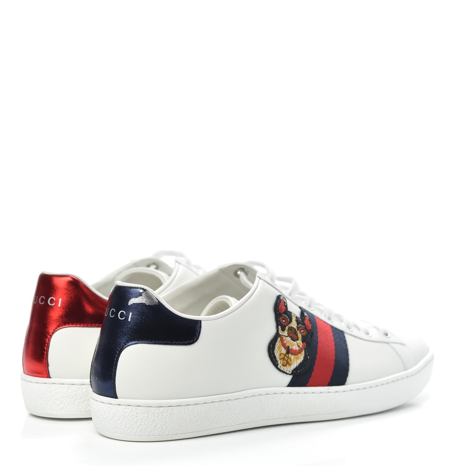 Gucci Calfskin Web Bosco Embroidered Ace Sneakers 39.5 White 4 of 11