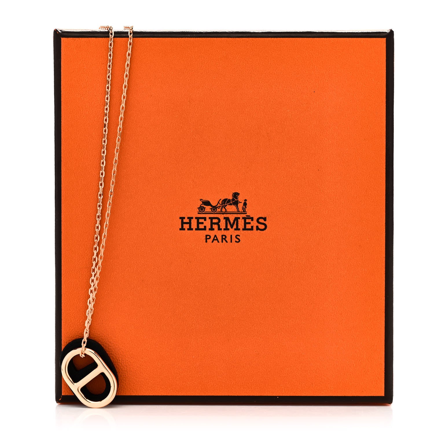 Hermes Swift O'Maillon Pendant Necklace Black 8 of 8