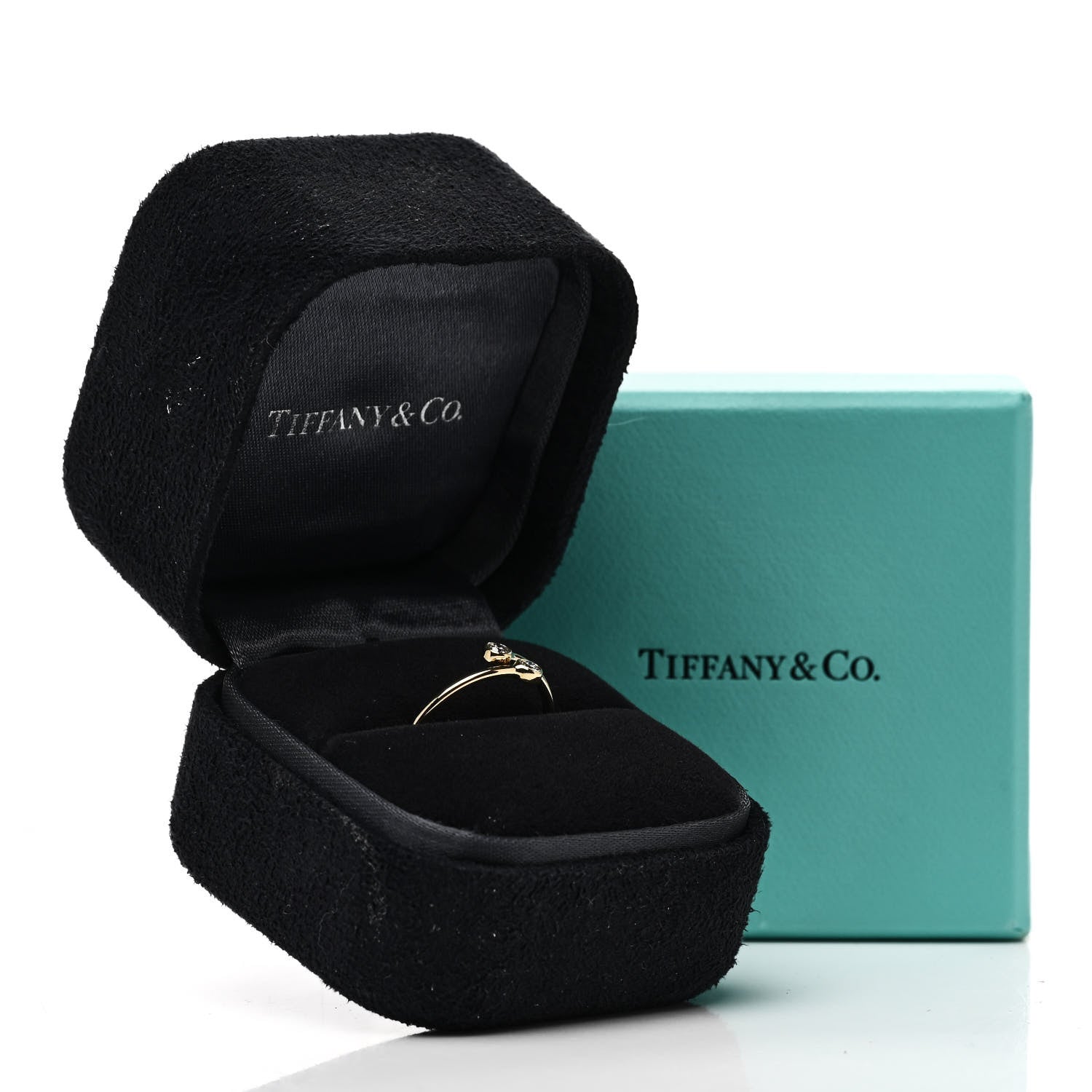 Tiffany 18K Yellow Gold Diamond Elsa Peretti Hoop Ring 56 7.5 5 of 5