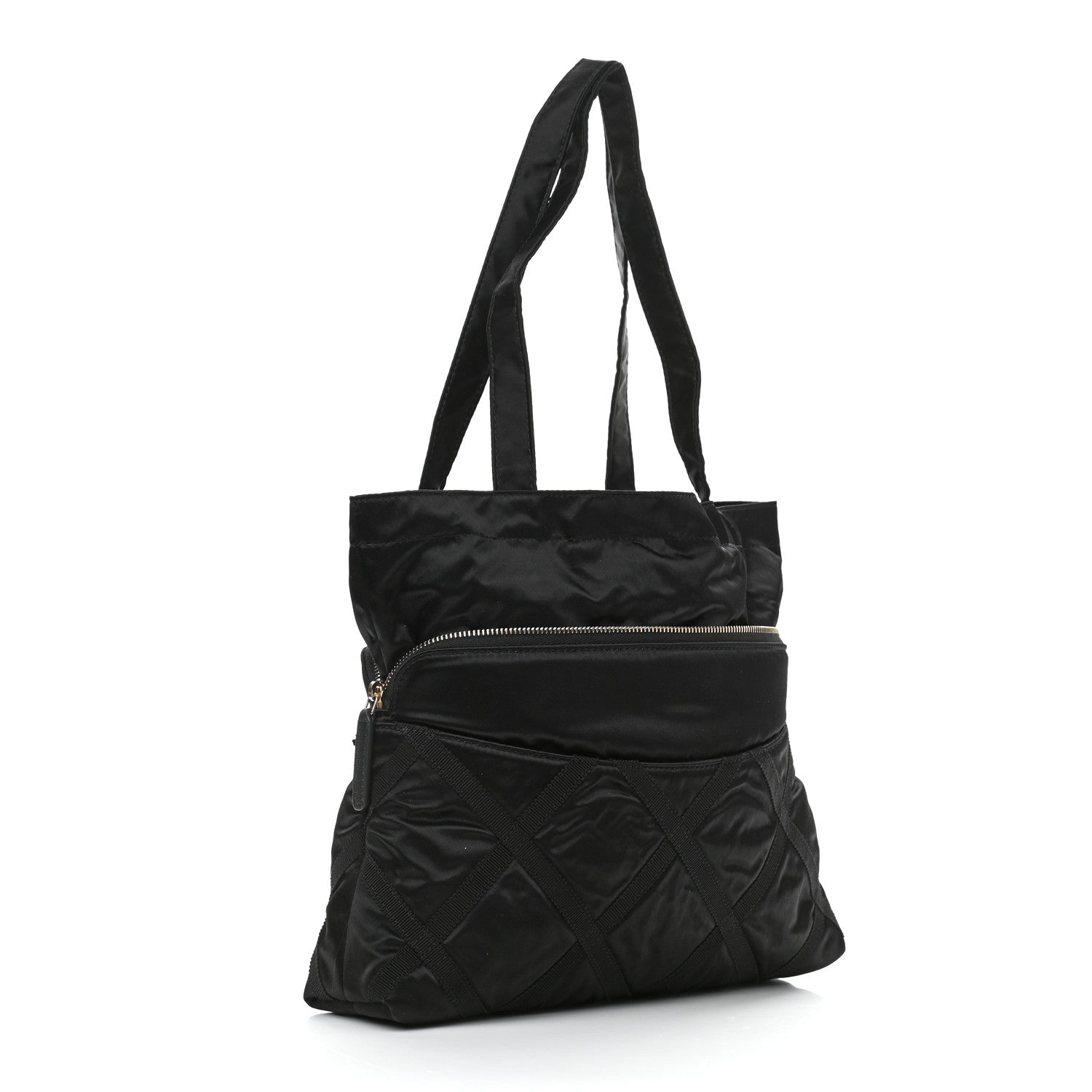 Chanel Nylon Grosgrain Large Lifestyle Pouch With Foldable Tote Black 3 of 12