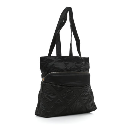 Chanel Nylon Grosgrain Large Lifestyle Pouch With Foldable Tote Black 3 of 12