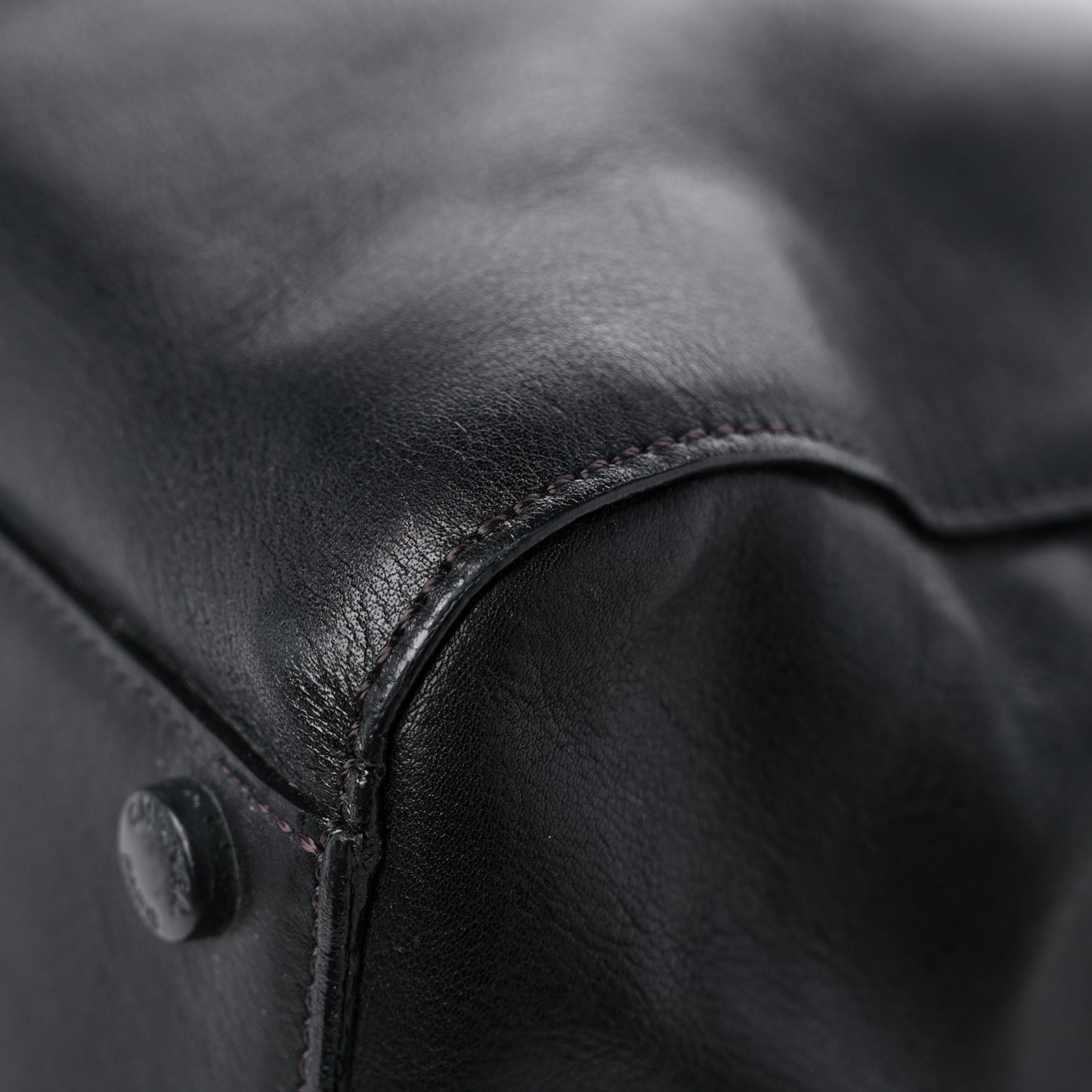 Calfskin Shopper Tote Black