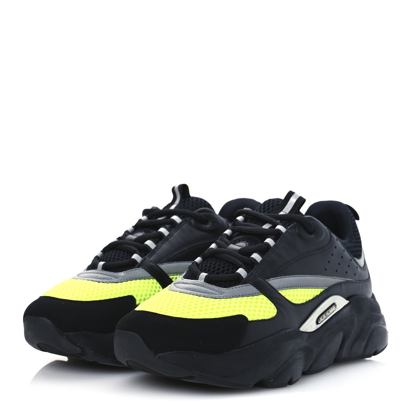 Technical Mesh Calfskin Mens B22 Sneakers 41 Black