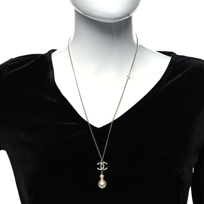 Chanel Pearl CC Pendant Necklace Gold 2 of 5
