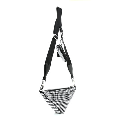 Prada Satin Crystal Triangle Shoulder Bag Cristal 3 of 9