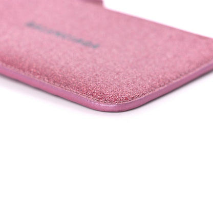 Balenciaga Sparkling Fabric Logo Large Cash Long Coin Card Holder Sweet Pink Black 8 of 8