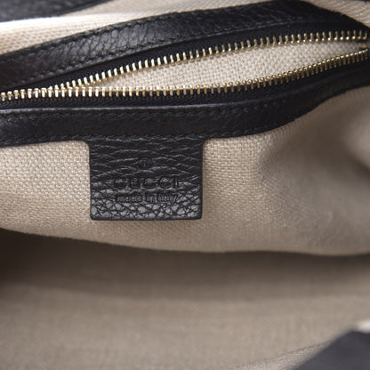 Gucci Pebbled Calfskin Medium Greenwich Shoulder Bag Black 6 of 12