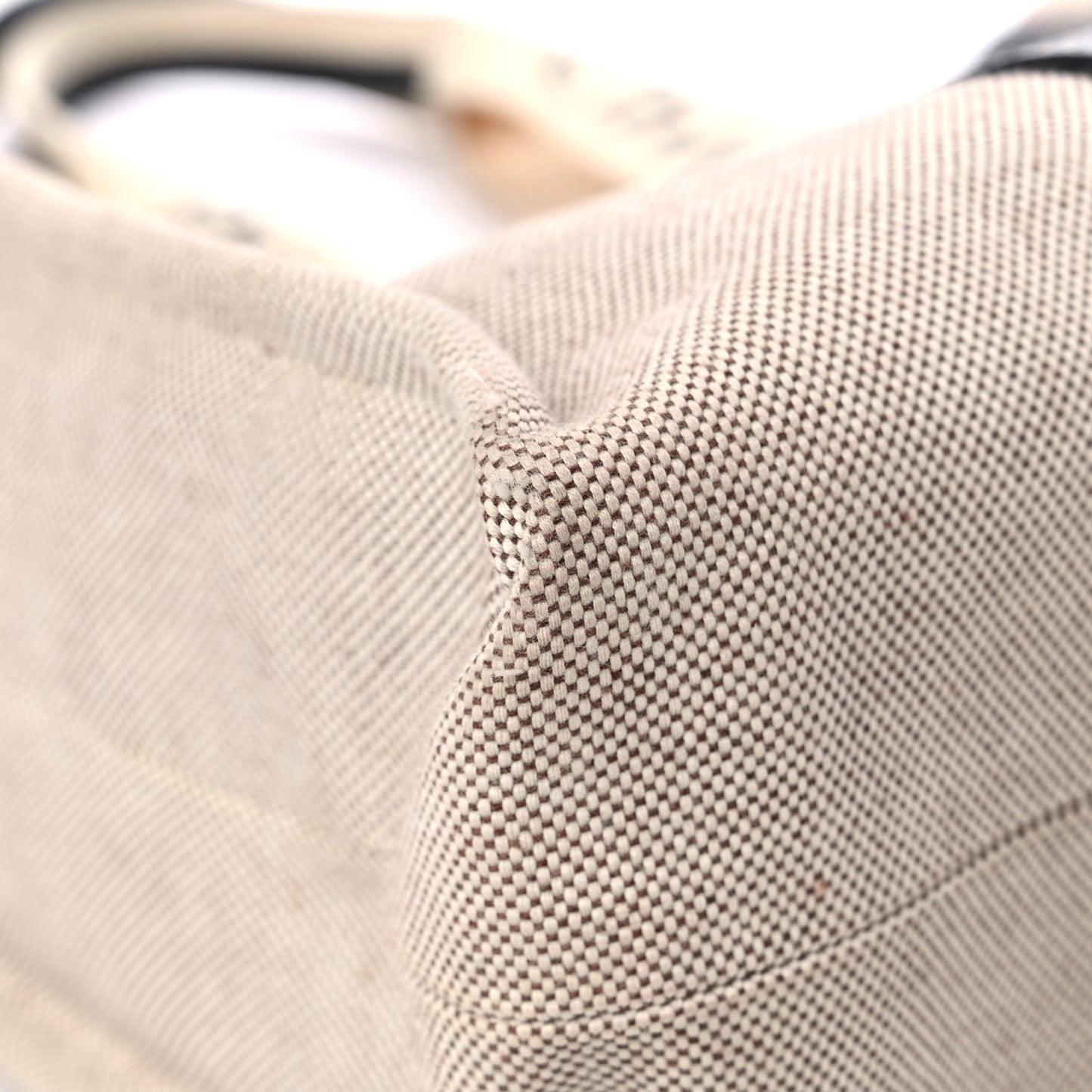 Cotton Calfskin Large Woody Ribbon Tote White Black