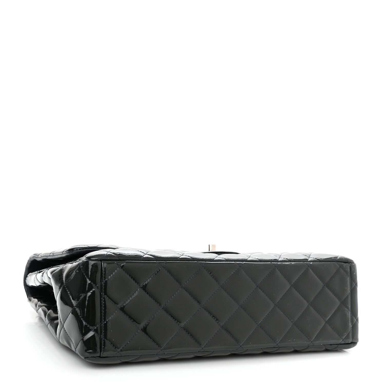 Chanel Patent Quilted Maxi Single Flap Blue 4 of 10