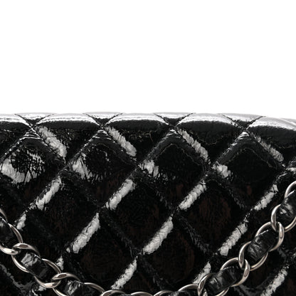 Chanel Crumpled Patent Quilted Medium Double Flap Black 8 of 11