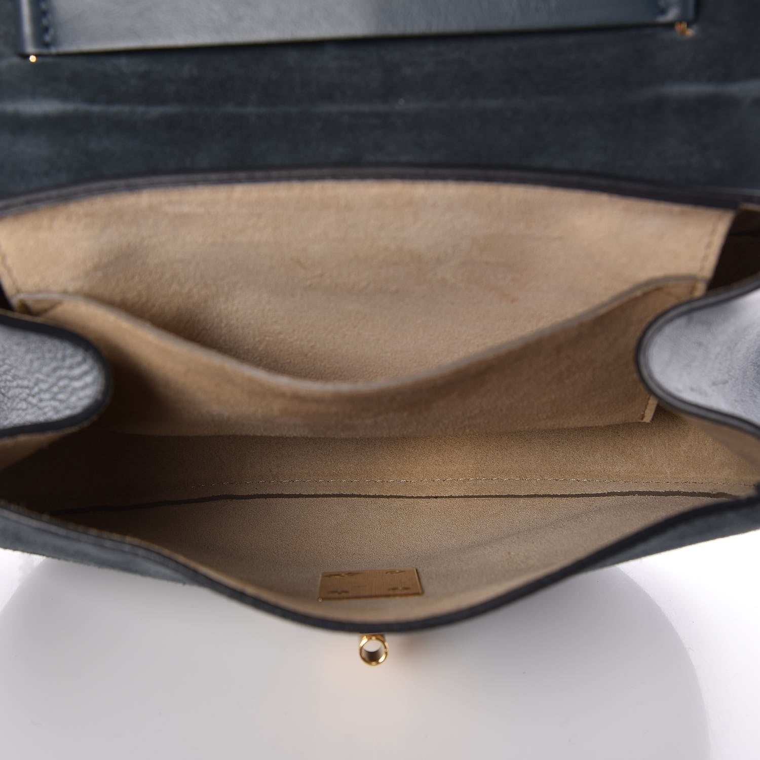 Chloe Suede Smooth Calfskin Drew Shoulder Bag Silver Blue 5 of 7