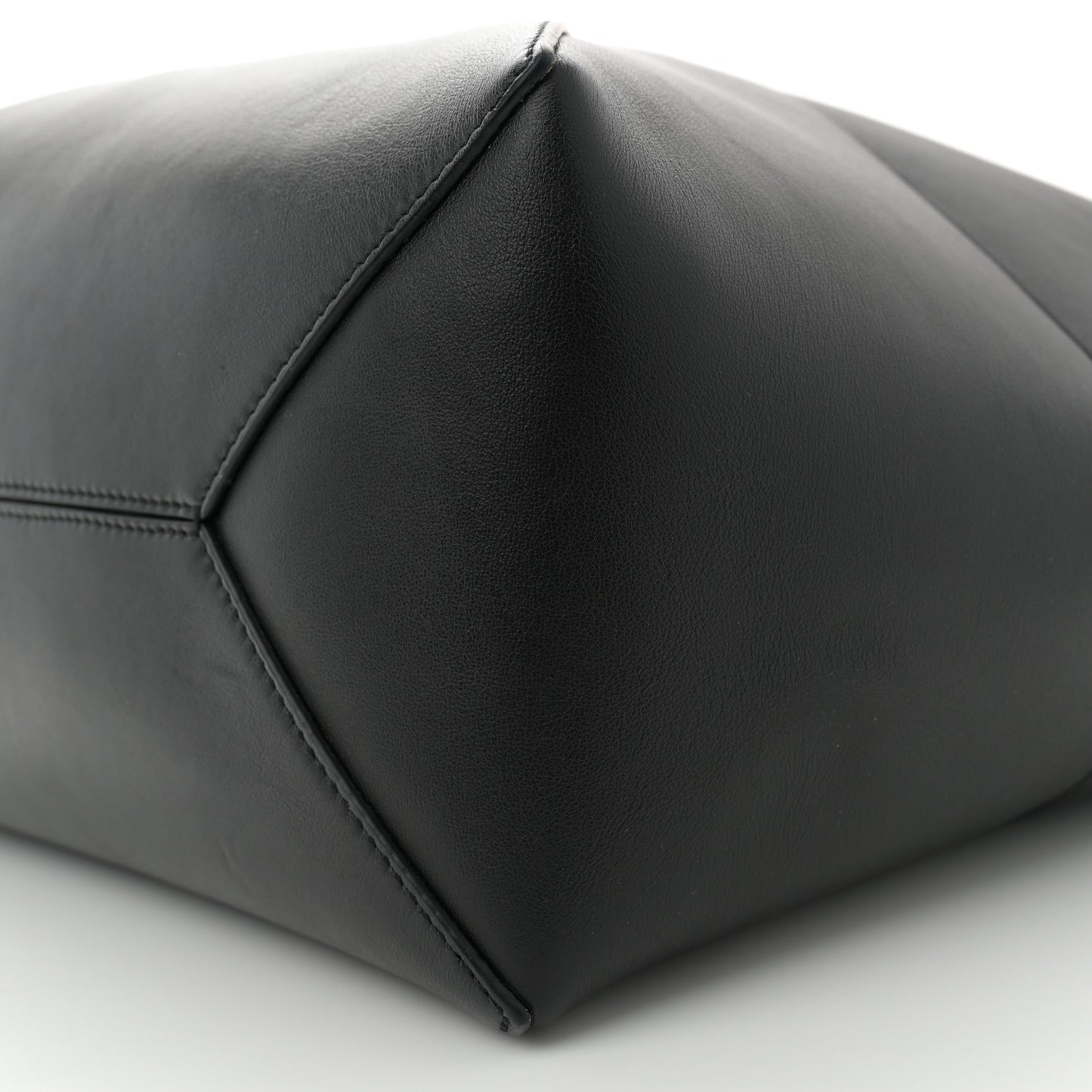 Shiny Calfskin Medium Puzzle Fold Tote Warm Desert Black