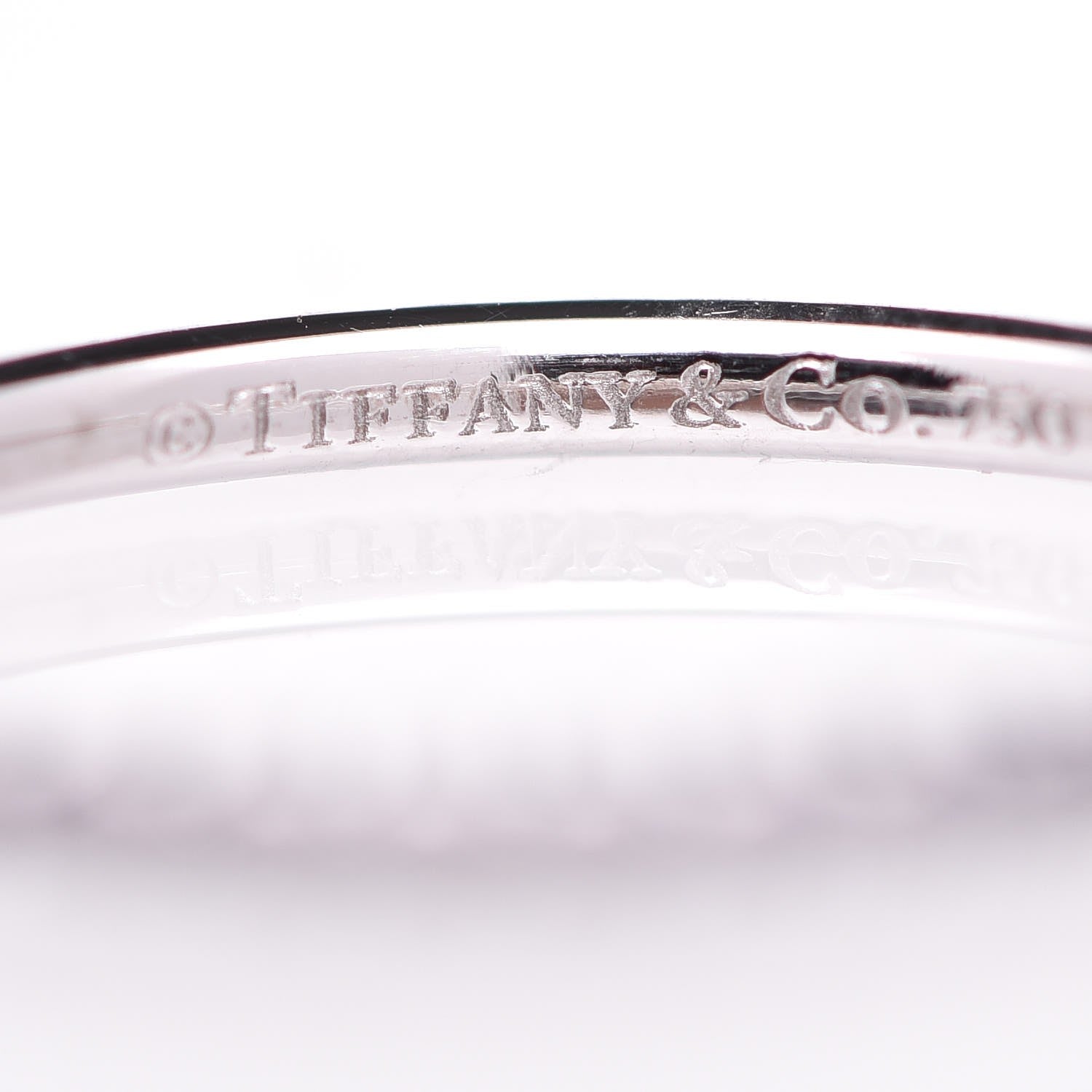 Tiffany 18K White Gold Iolite Metro Ring 48 4.5 4 of 6