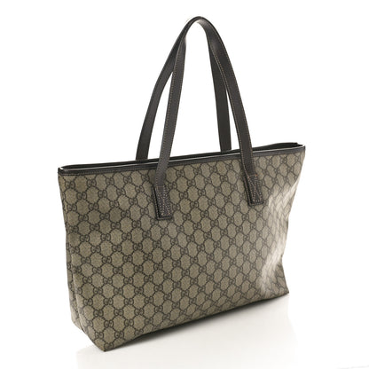 Gucci GG Supreme Monogram Medium Zippered Shopping Tote Dark Brown 3 of 12