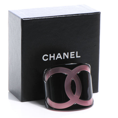 Chanel Resin CC Cuff Black Pink 5 of 5