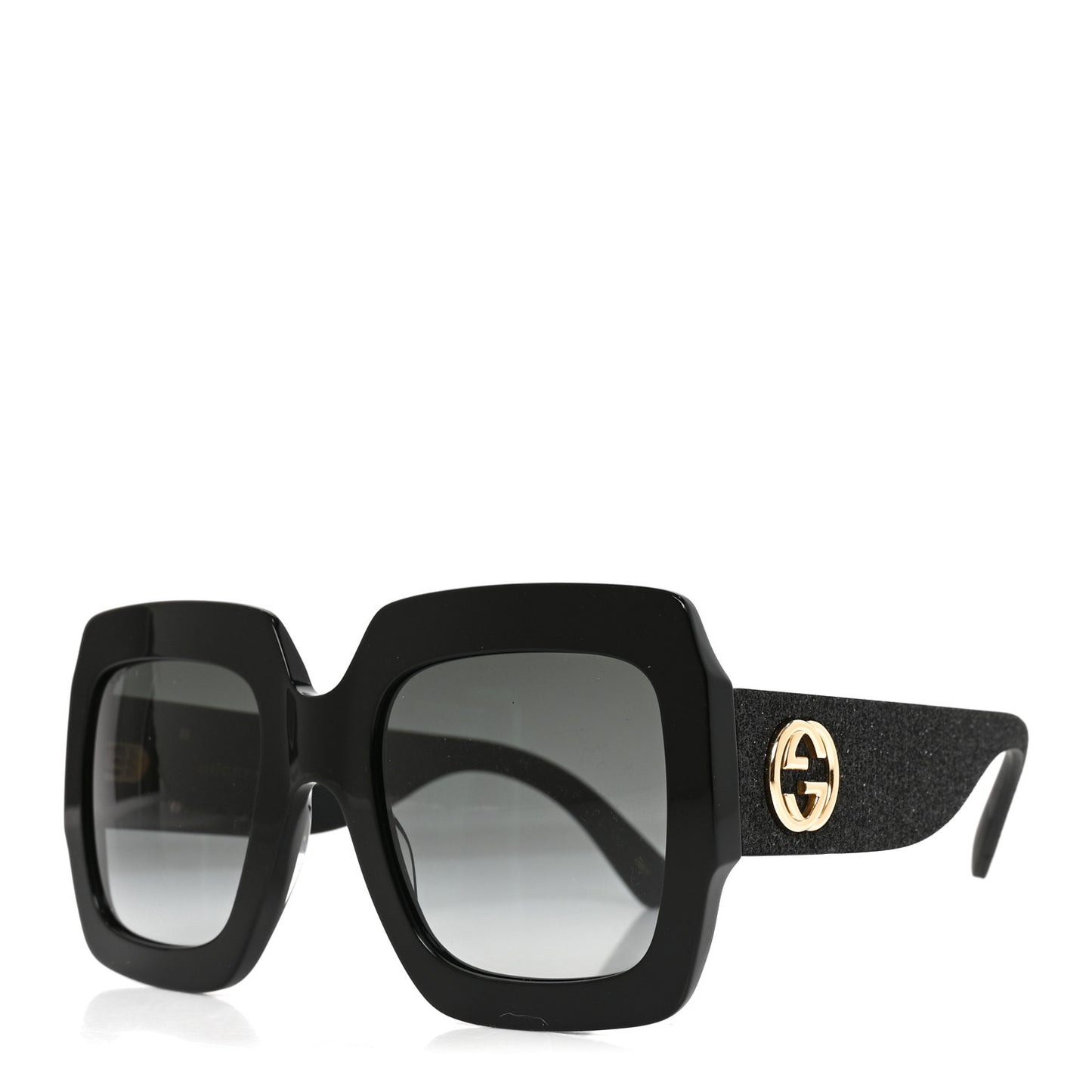 Square Frame GG0102S Sunglasses Glitter Black