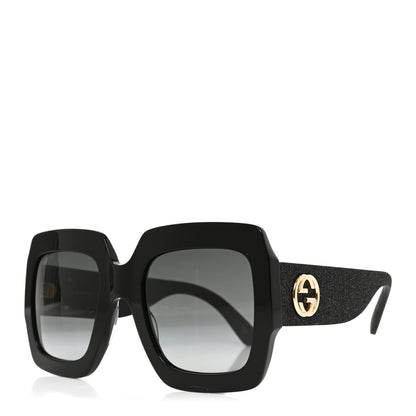 Gucci Square Frame GG0102S Sunglasses Glitter Black 1 of 7