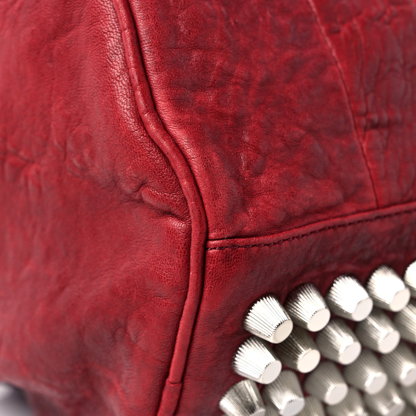 Pebbled Lambskin Rocco Spice Silver Hardware