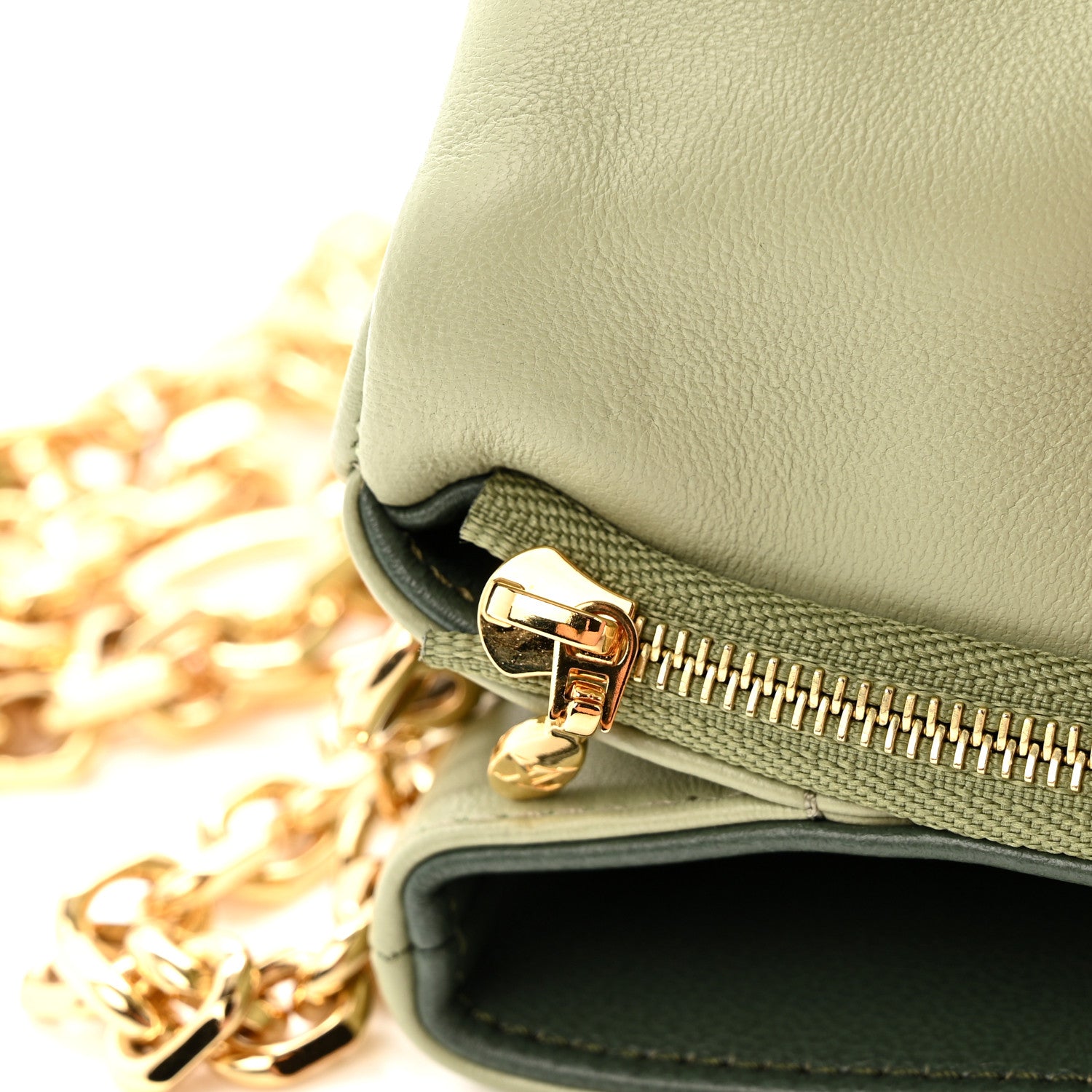 Louis Vuitton Lambskin Embossed Monogram Pochette Coussin Green 10 of 10