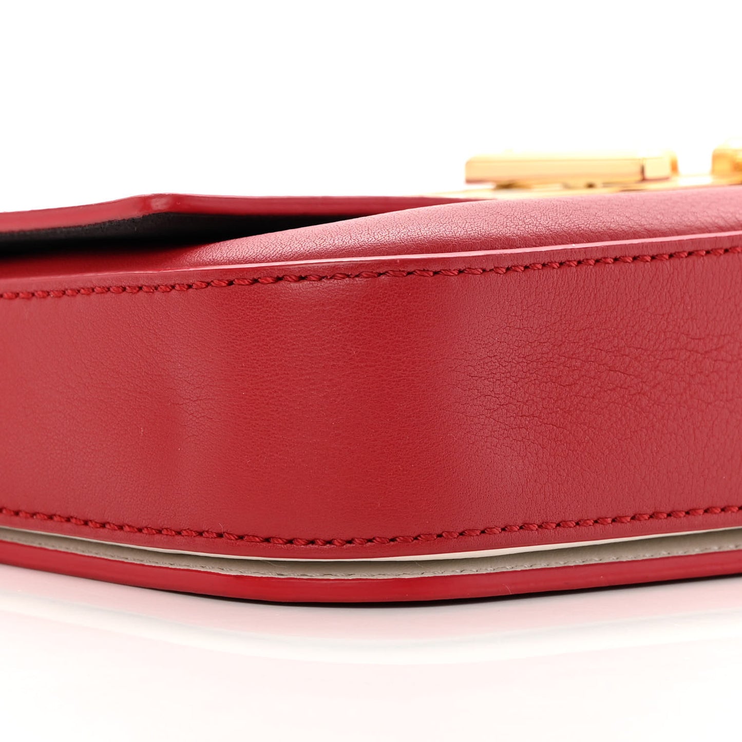 Vitello Dolce Bi-Color 3Baguette Shoulder Bag Mattone White