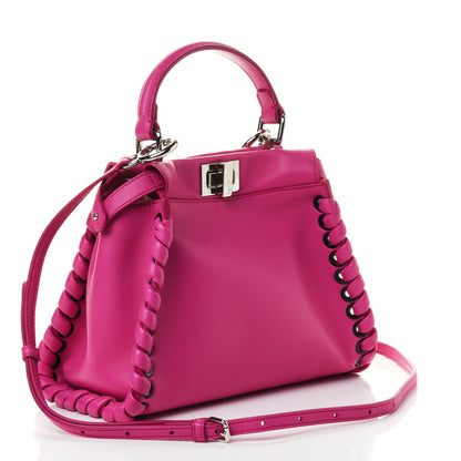 Fendi Nappa Lace Up Mini Peekaboo Iconic Satchel Geranio 2 of 4