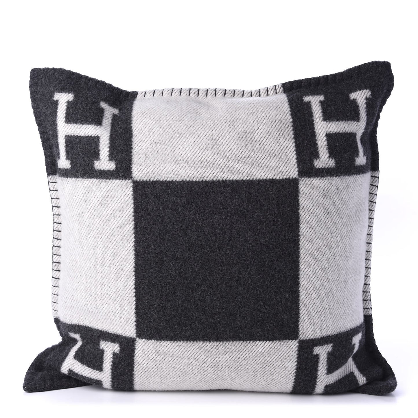 Wool Cashmere Avalon Pillow PM Ecru Gris Fonce