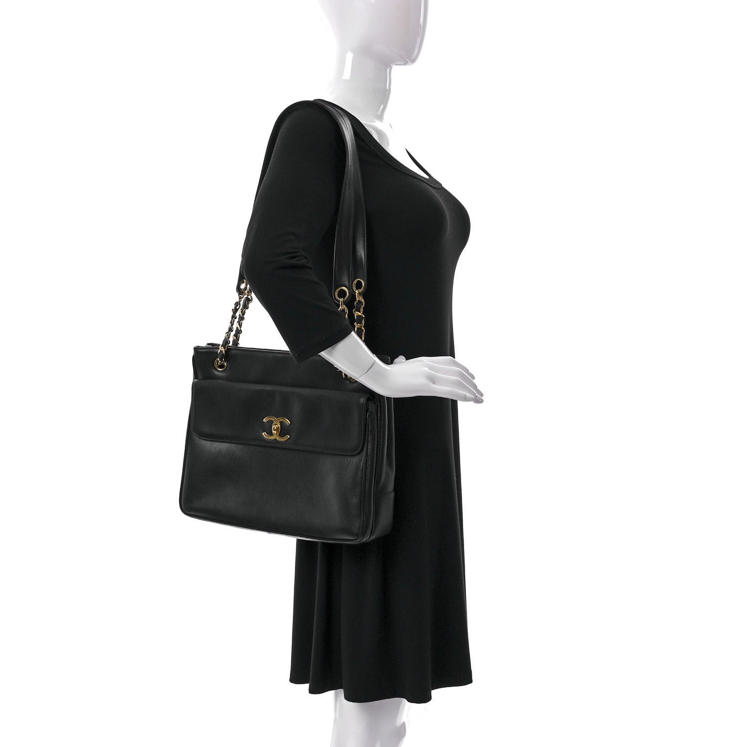 Chanel Lambskin Flap Shoulder Bag Black 2 of 11