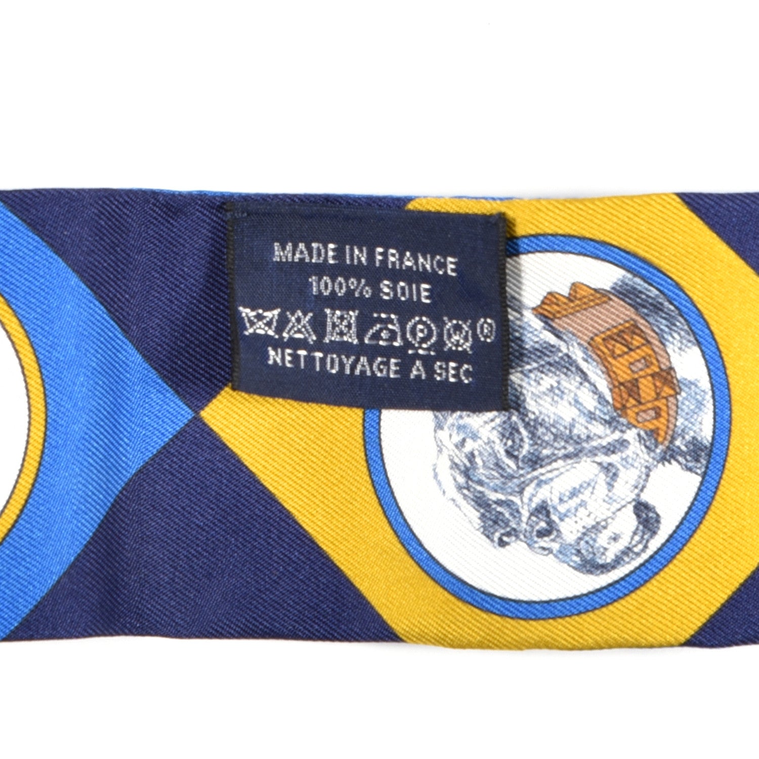 Hermes Silk Colliers Et Chiens Twilly Blue Roy Gold Marine 5 of 5