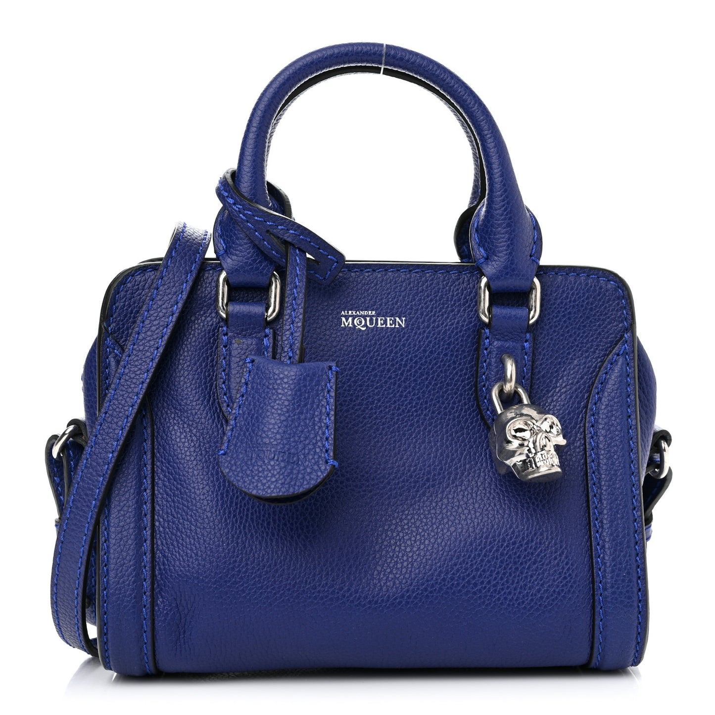 Pebbled Calfskin Mini Padlock Ultramarine
