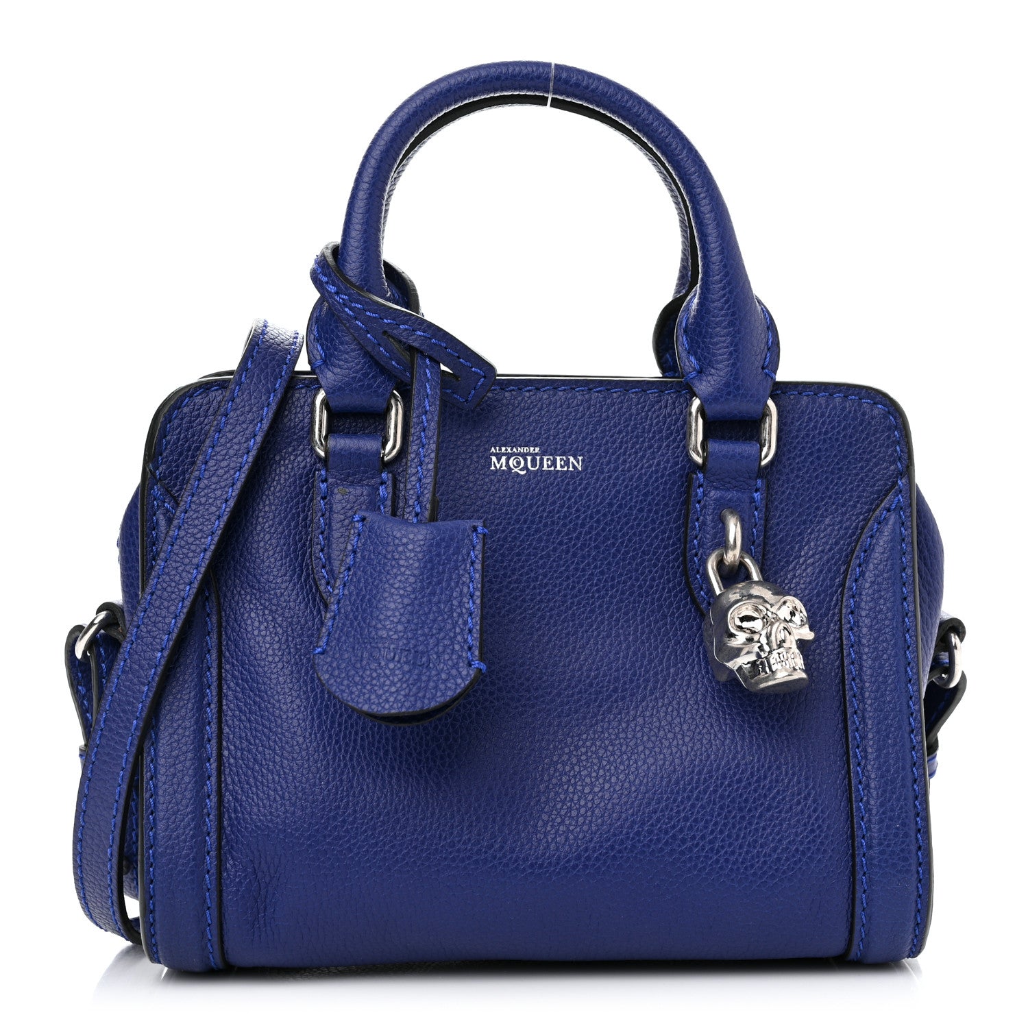 Alexander McQueen Pebbled Calfskin Mini Padlock Ultramarine 1 of 9