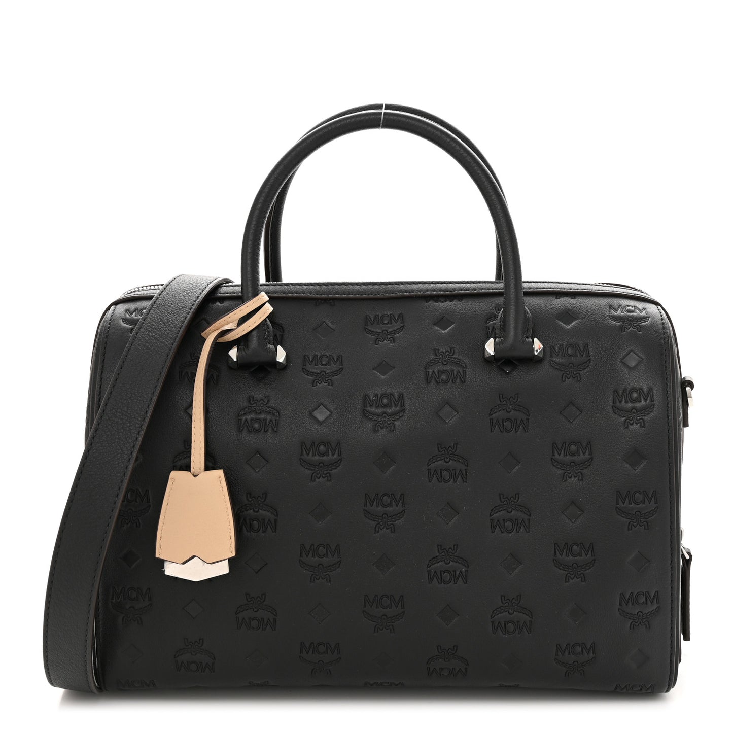 Calfskin Ottomar Monogram Essential Boston Bag Black