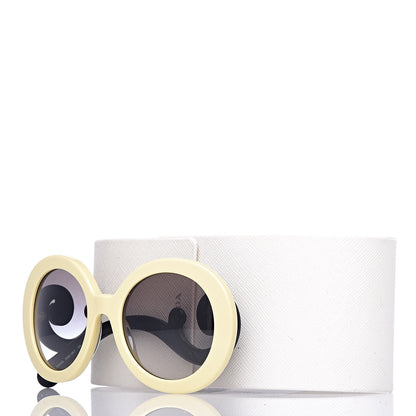 Prada Baroque SPR 27N Round Sunglasses Ivory 8 of 8