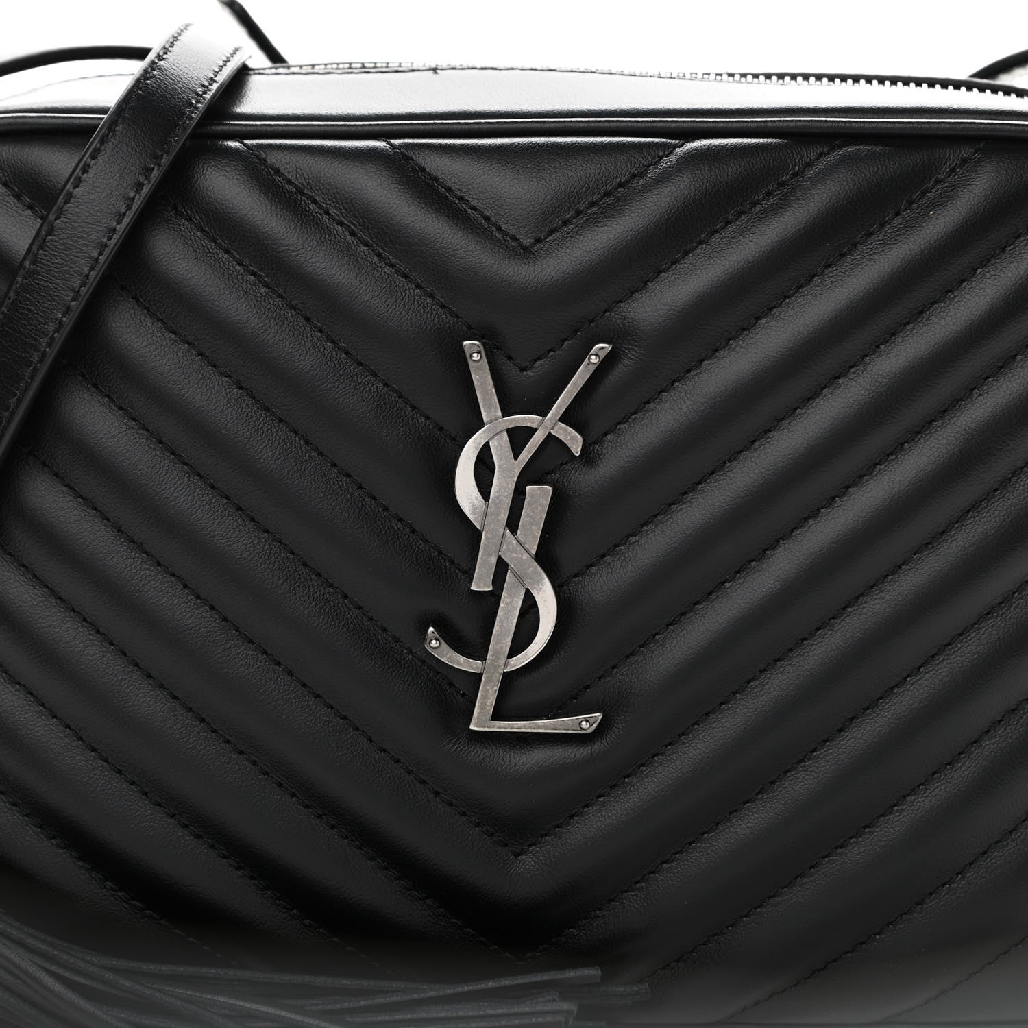 Saint Laurent Calfskin Matelasse Monogram Lou Camera Bag Black 8 of 10