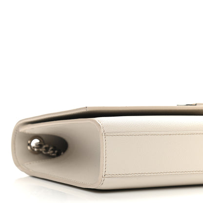 Saint Laurent Grain De Poudre Medium Classic Monogram Kate Satchel Icy White 9 of 13
