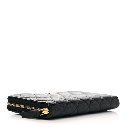 Chanel Caviar Quilted Large Gusset Zip Around Wallet Black 4 of 11