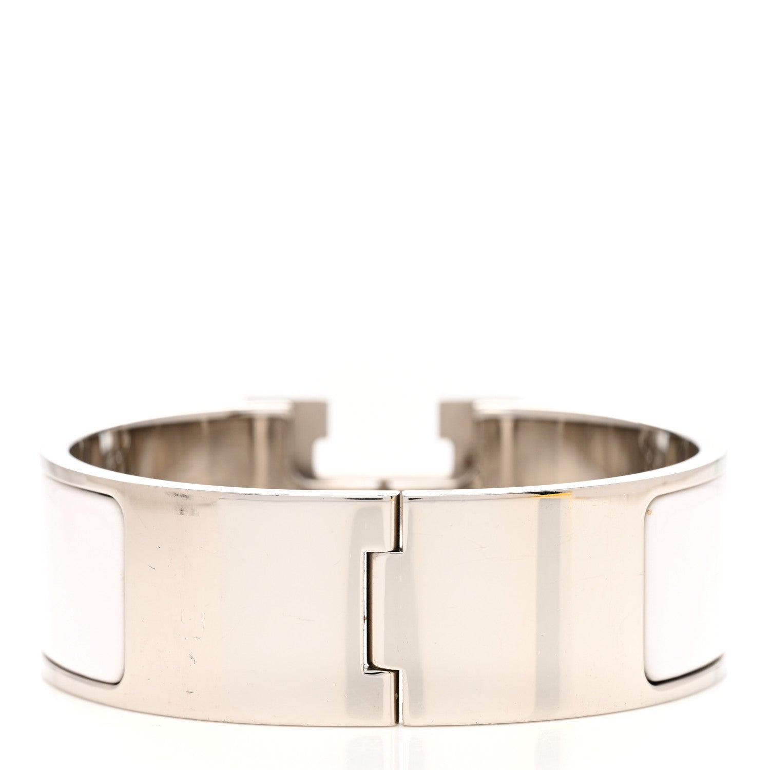 Hermes Enamel Wide Clic Clac H Bracelet GM White 3 of 5