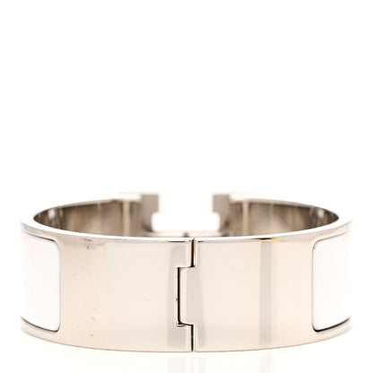 Hermes Enamel Wide Clic Clac H Bracelet GM White 3 of 5