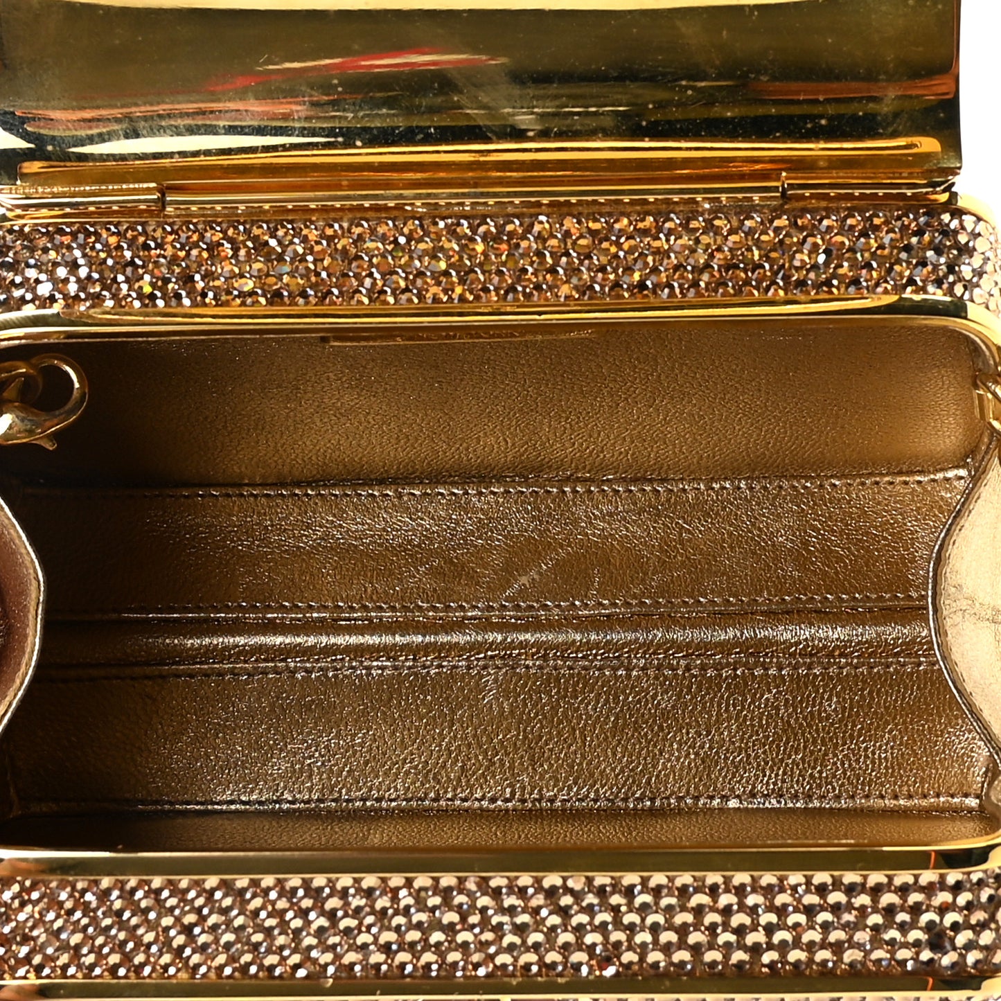 Swarovski Crystal Minaudiere Clutch Gold