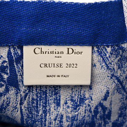 Christian Dior Canvas Print Cruise Tote Ivory Blue 6 of 8