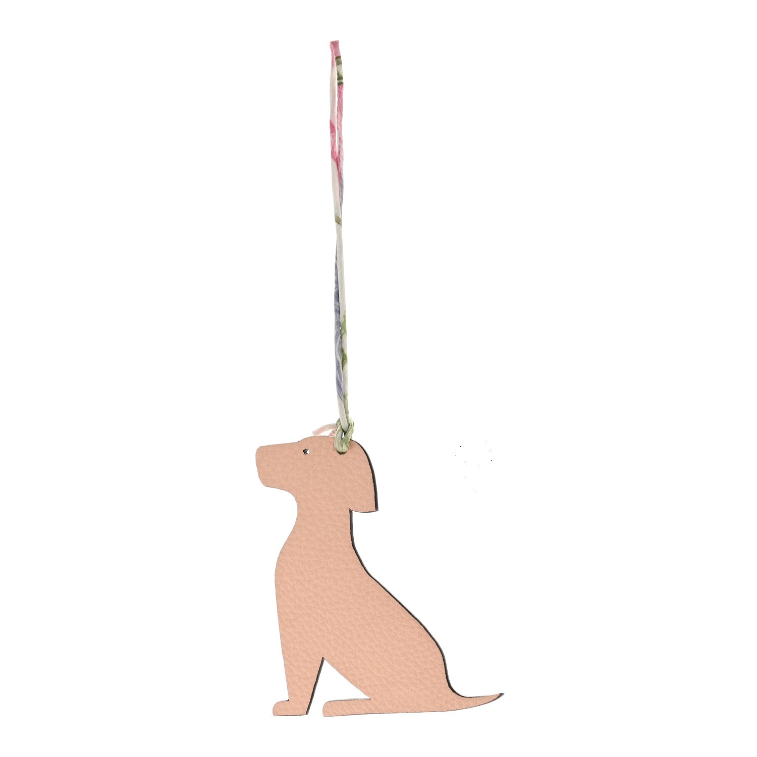 Hermes Togo Epsom Petit H Sitting Dog Bag Charm Rose Eglantine