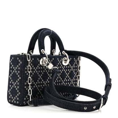 Christian Dior Denim Eyelet Lady D-Joy Blue 3 of 9