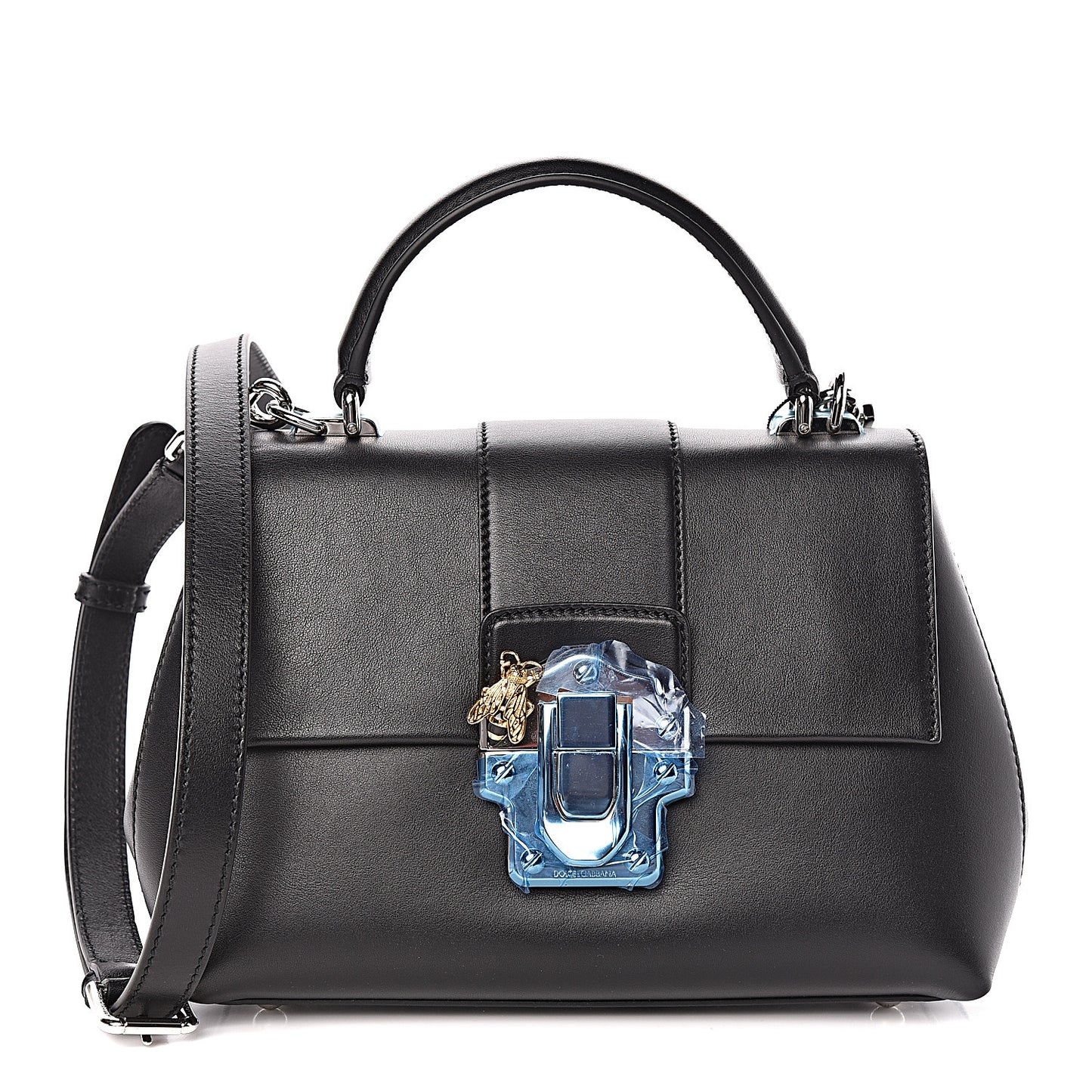 Calfskin Lucia Satchel Black