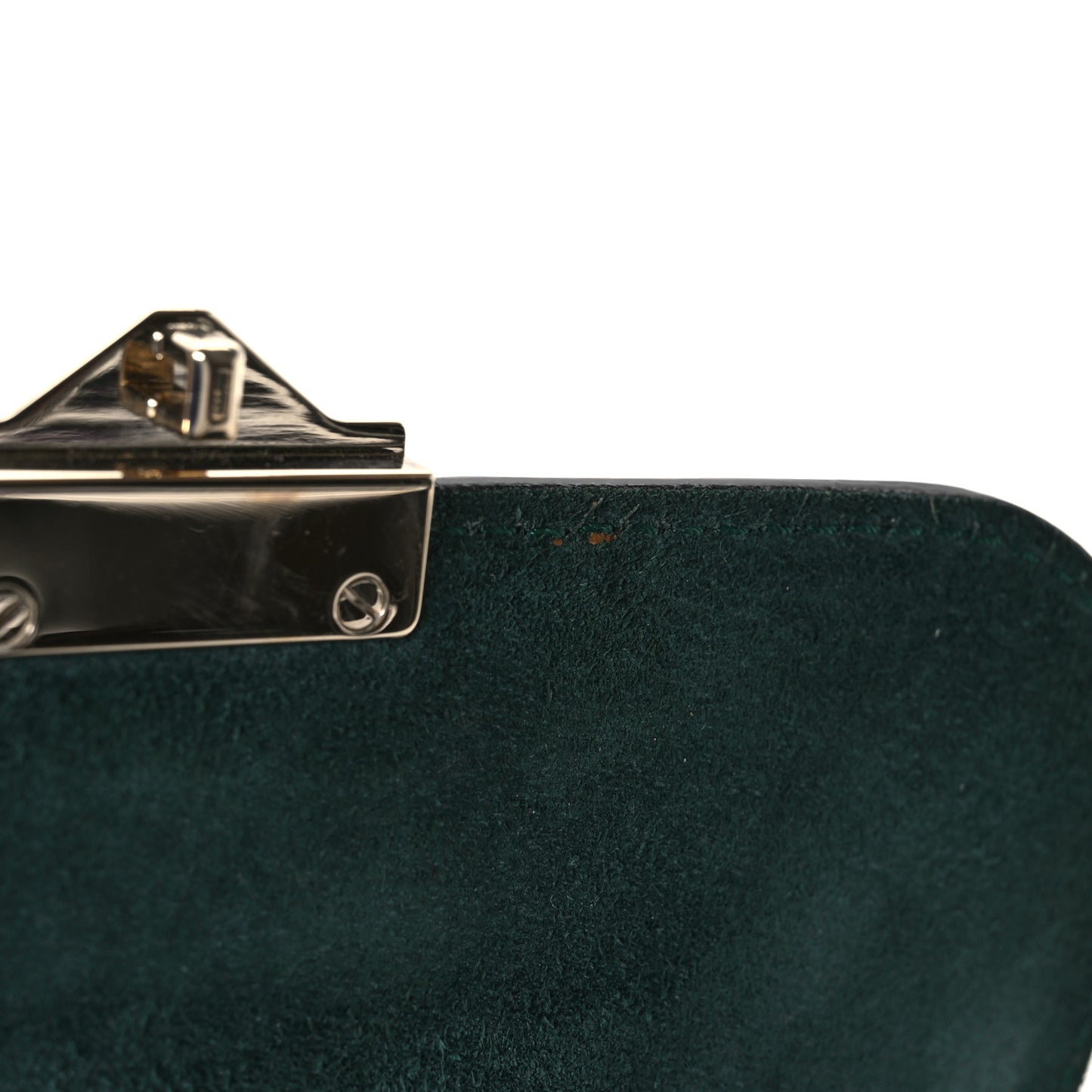 Vitello Small Glam Lock Rockstud Flap Light Emerald