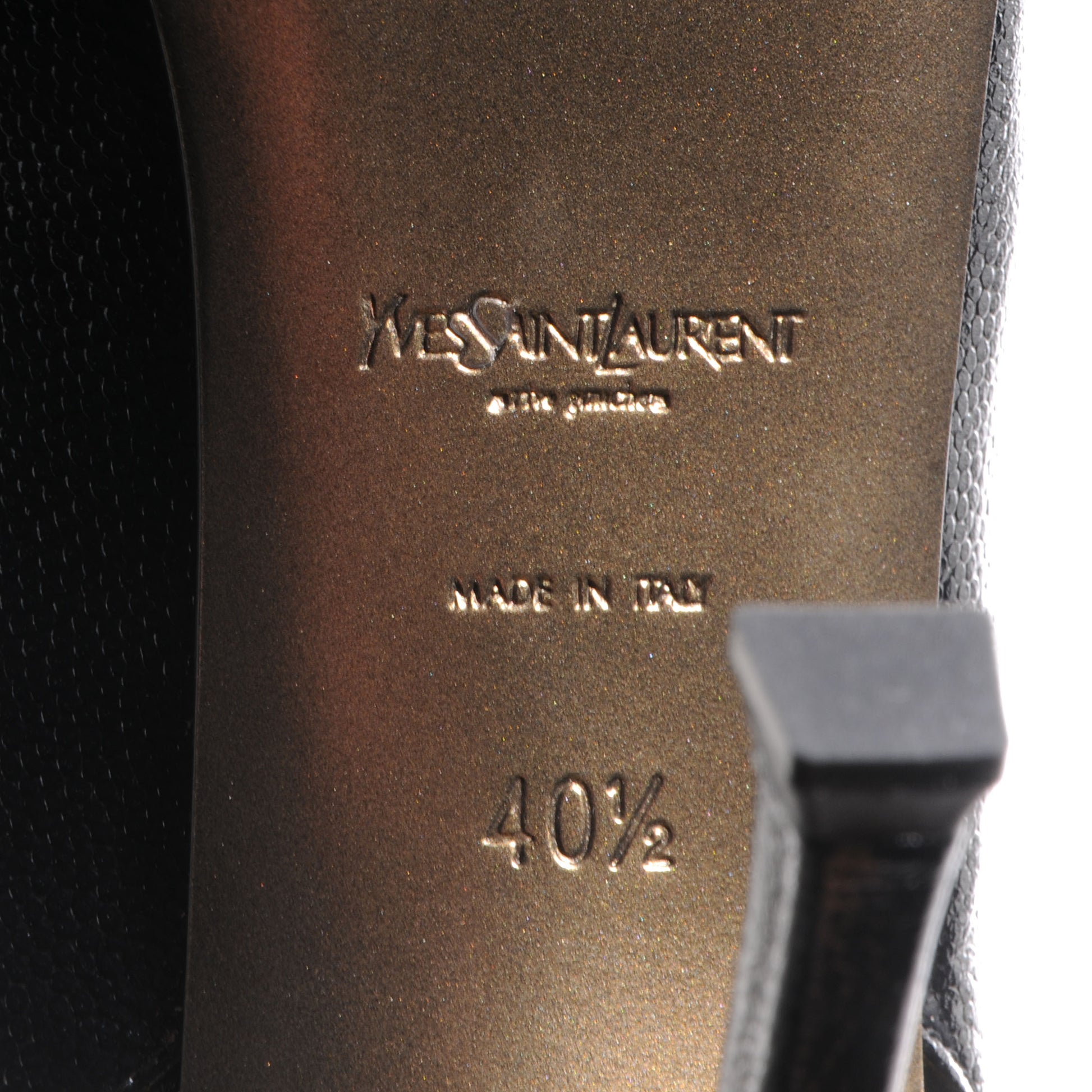 Saint Laurent Vernigolf Tribtoo 80 Slingback Pumps Nero 40.5 7 of 7