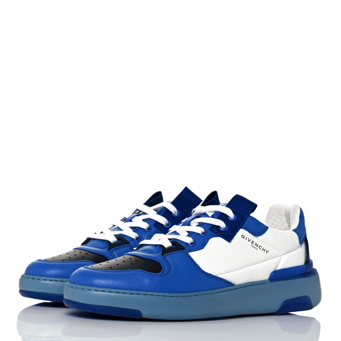 Calfskin Wing Low Top Sneakers 41.5 Blue
