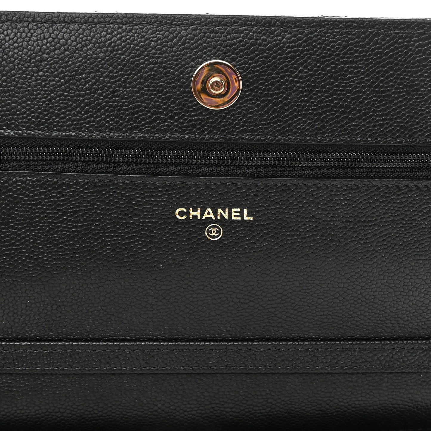 Caviar Quilted Tiny CC Wallet on Chain WOC Black