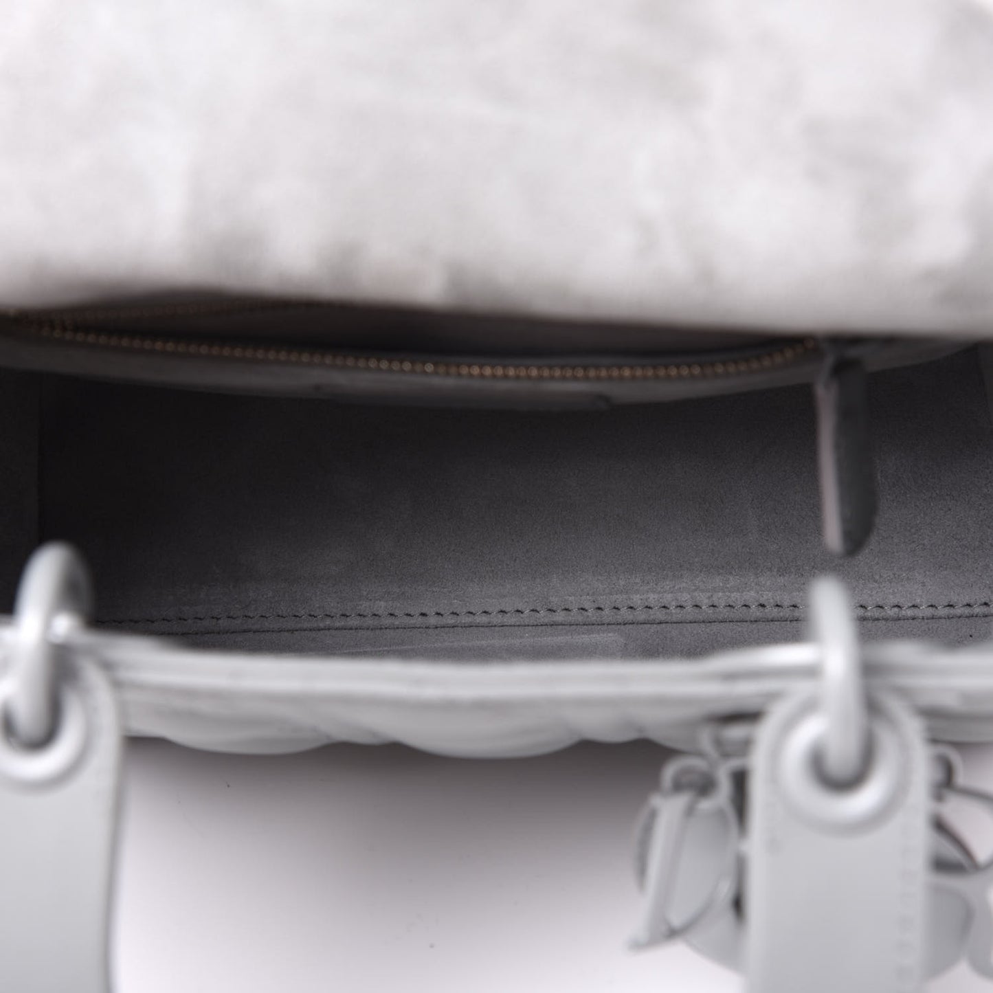 Ultra Matte Calfskin Cannage Small My ABCDior Lady Dior Gray