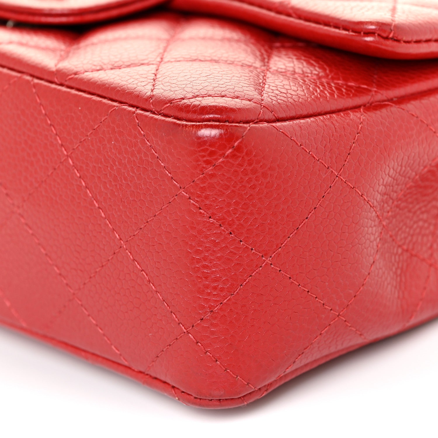 Chanel Caviar Quilted Mini Rectangular Flap Red 10 of 17