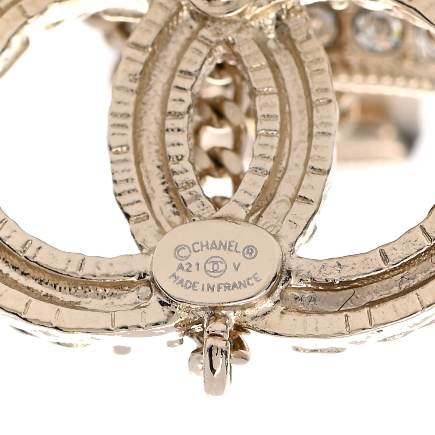 Crystal CC Cuff Single Earring Gold