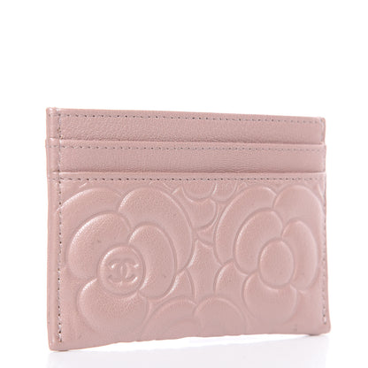 Chanel Goatskin Camellia Embossed Card Holder Light Pink 3 of 10